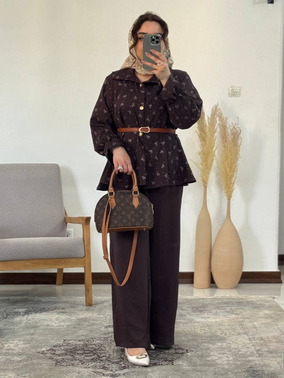 ست مانتو شلوار زنانه مدل پاپیون شاین (ارسال۱۰روزه)