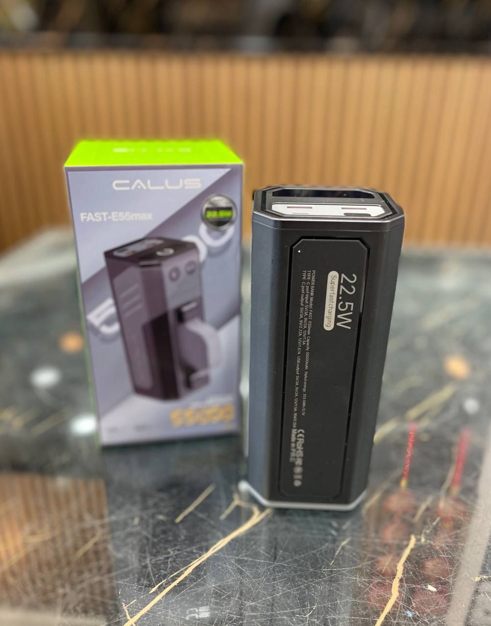 پاوربانک سوپر فست CALUS💥 مدل FAST_E55max چراغ قوه دار