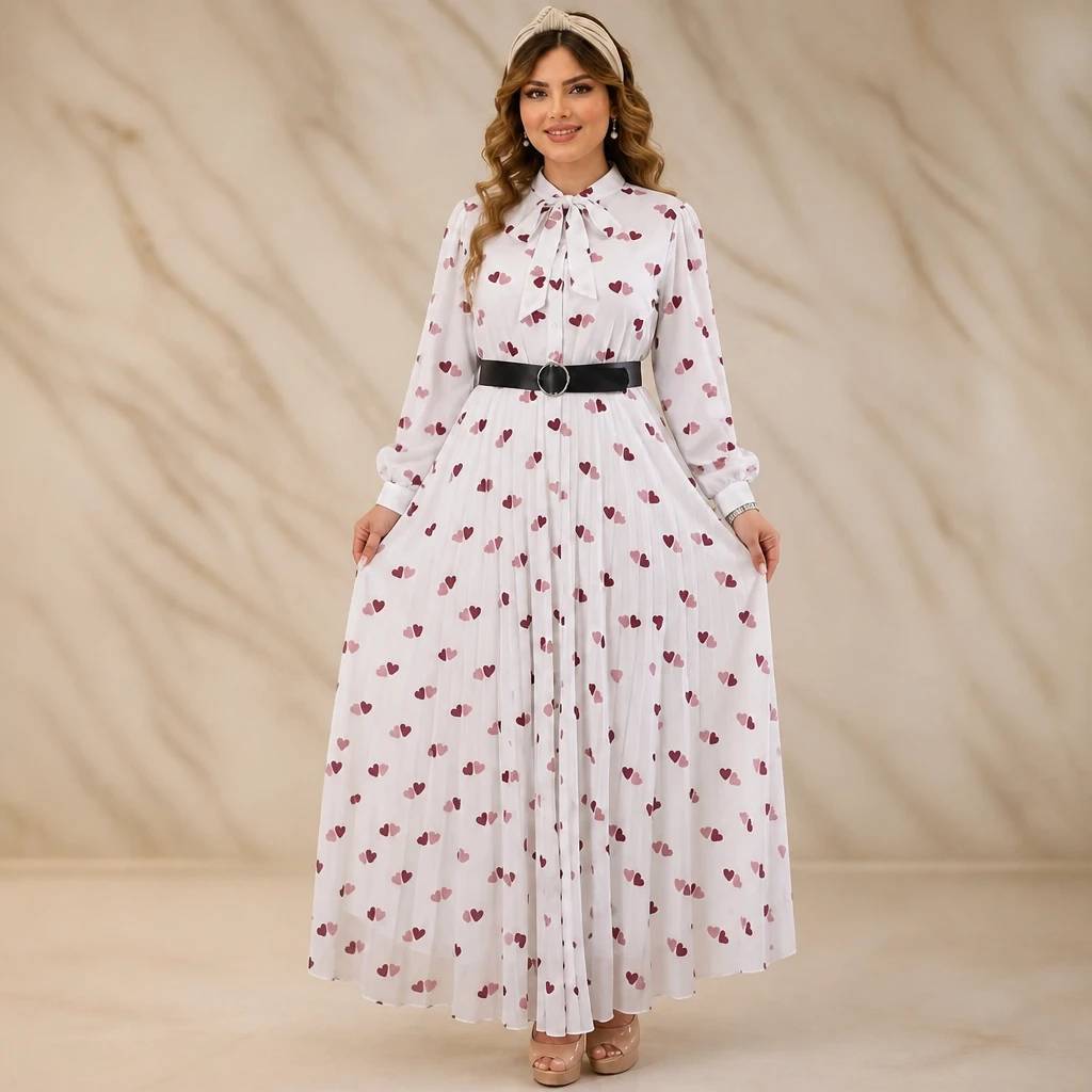 پیراهن زنانه بلند قلبی