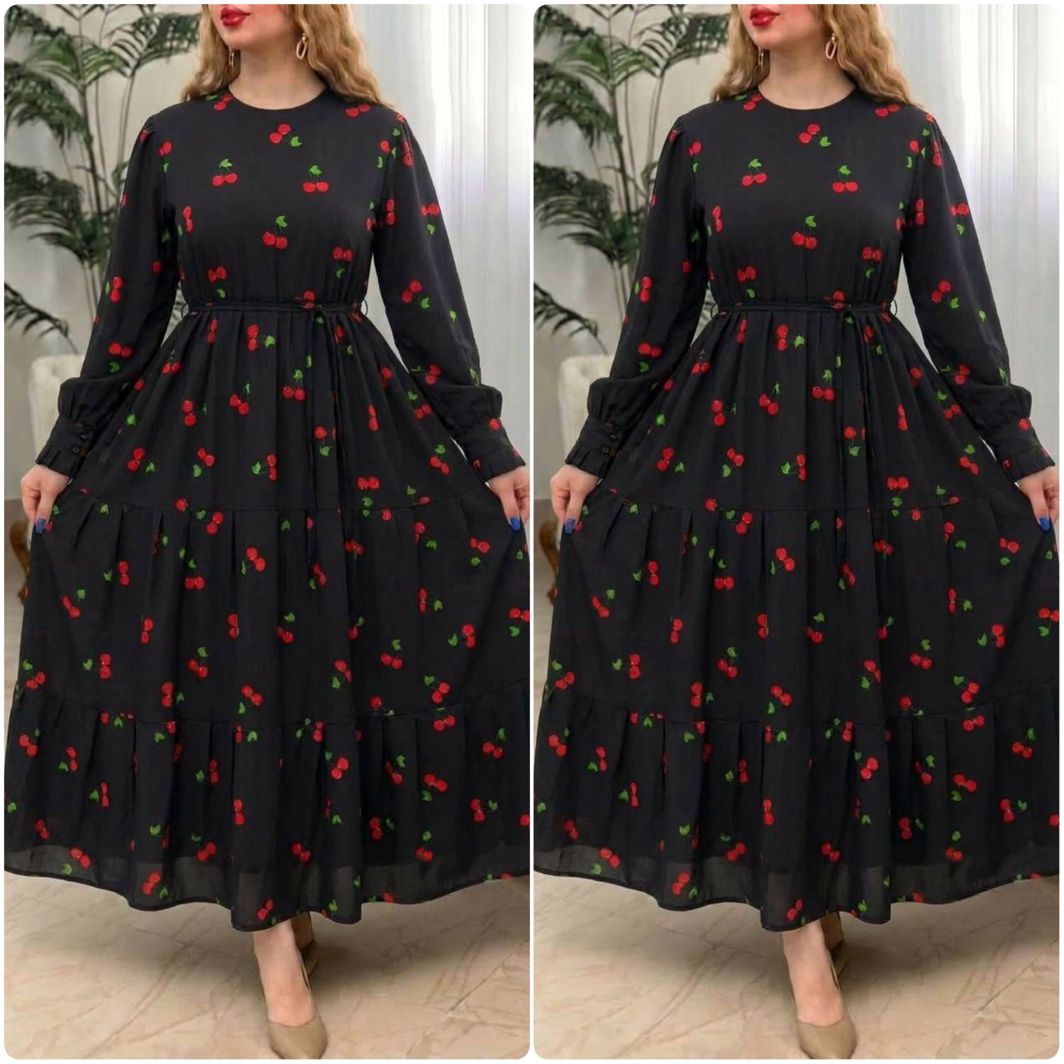 پیراهن زنانه مدل گیلاسی یقه چیندار