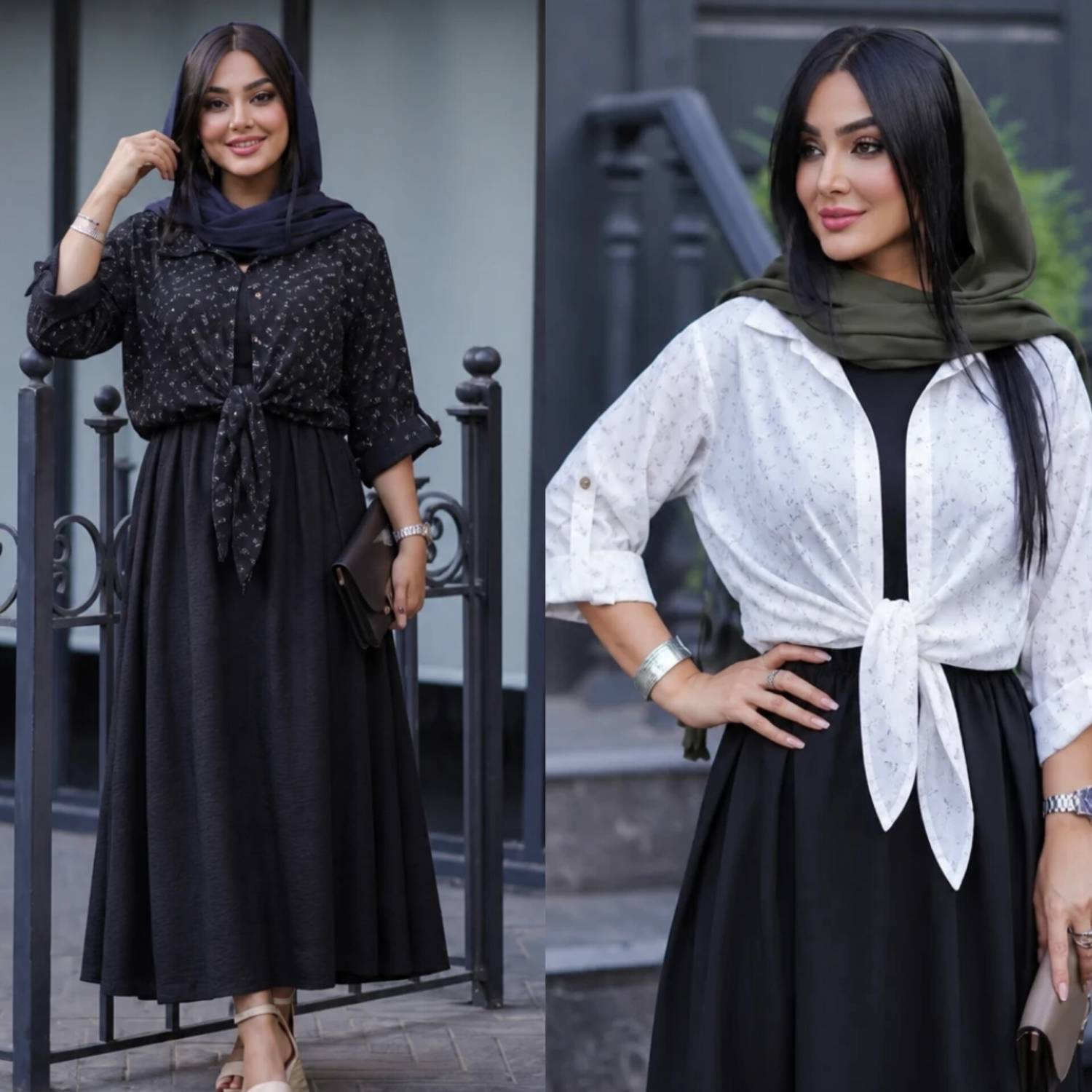 شومیز گره ای و سارافون زنانه مدل نازنین