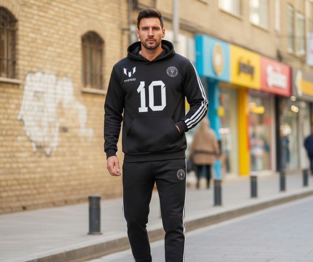 ست هودی و شلوار مردانع نوار دوزی شده طرح اینتر میامی کد ۸۰۲