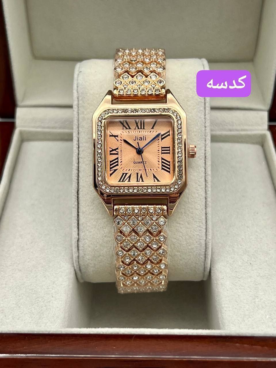 ساعت زنانه یا دخترانه فول نگین مجلسی بنداستیل برند  Jiali  کد ۱۰۶۲