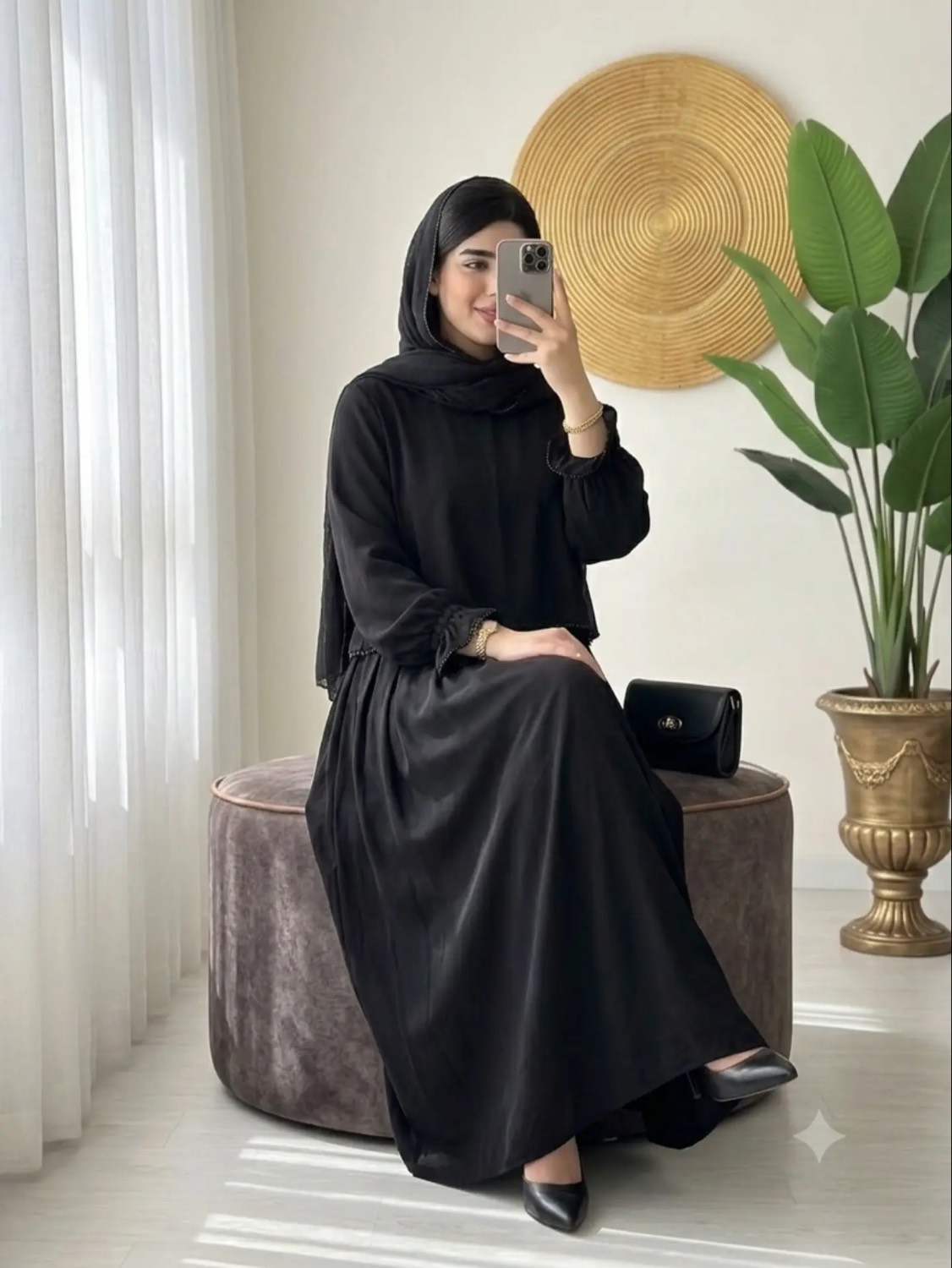 مانتو عبایی دوتیکه زنانه مدل مهلا