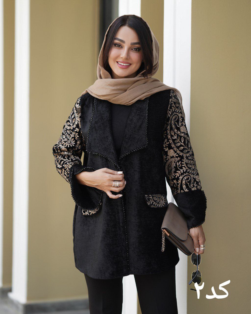 مانتو زنانه مجلسی مزونی مدل ترمه کد ۱۰۱۲