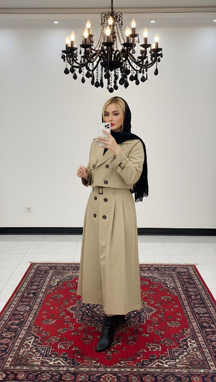 ست کت و دامن تی سی ضدآب دو آستردار زنانه کد ۷۷۲