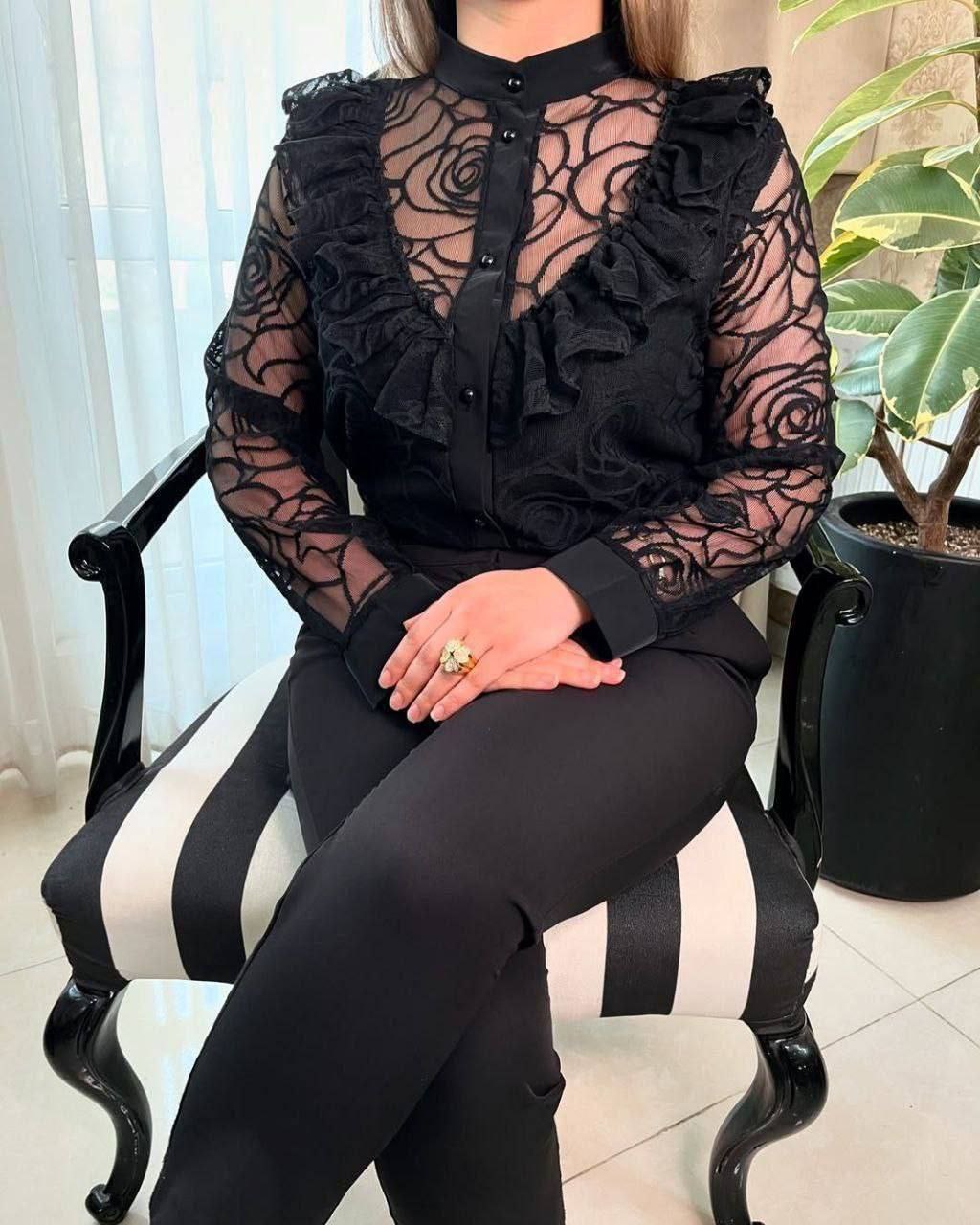 شومیز زنانه گل سایز ۳۶ تا ۶۲ کد ۵۲۴