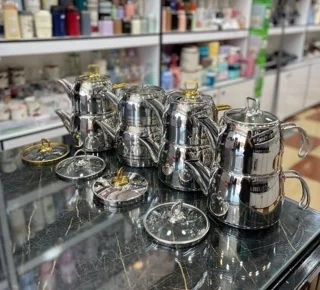 کتری قوری استیل KORKMAZ  رنگ ثابت (برای انتخاب رنگ و مدل در بله پیام بزارید)