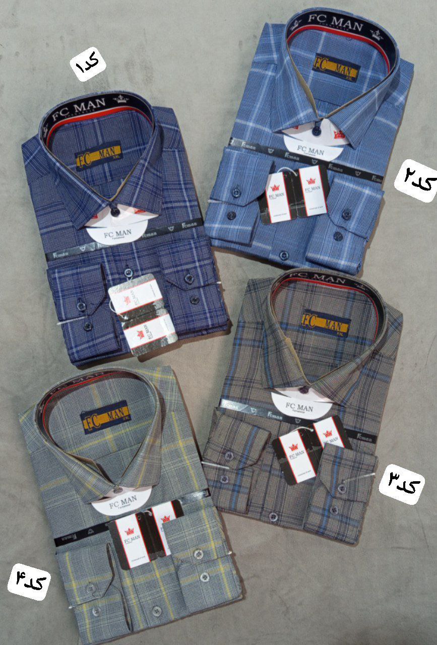 پیراهن مردانه کلاسیک چهارخونه طرح اول قواره دار داکرون کد ۶۱۱