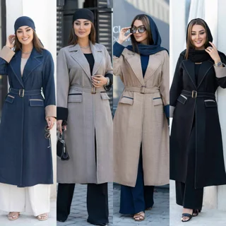 مانتو زنانه بلند مدل ترکیبی