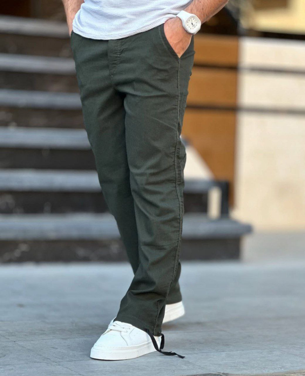 شلوار مردانه بگ کتان نیل پنبه کد ۷۹۷