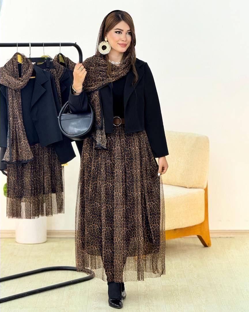 ست سه تیکه پلنگی زنانه کد ۵۱۱